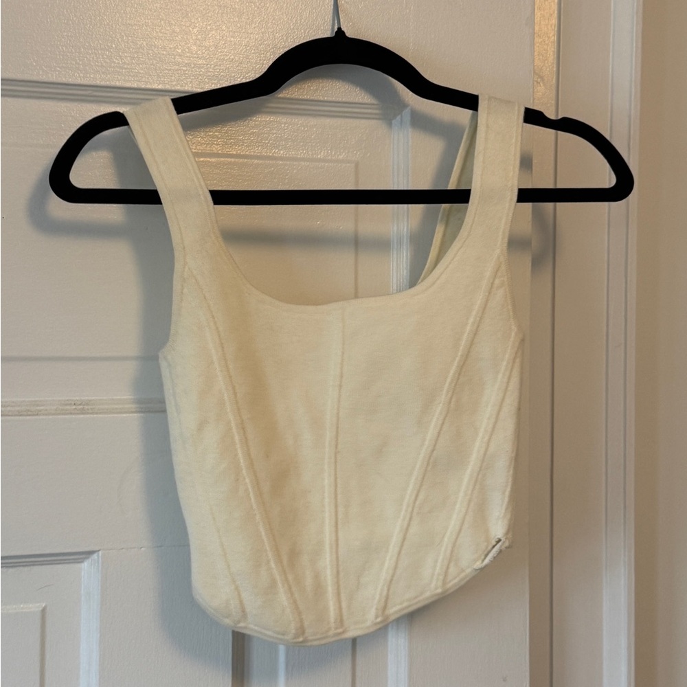 Aritzia knit stretchy tank top 
Elegant Cream Women's Top